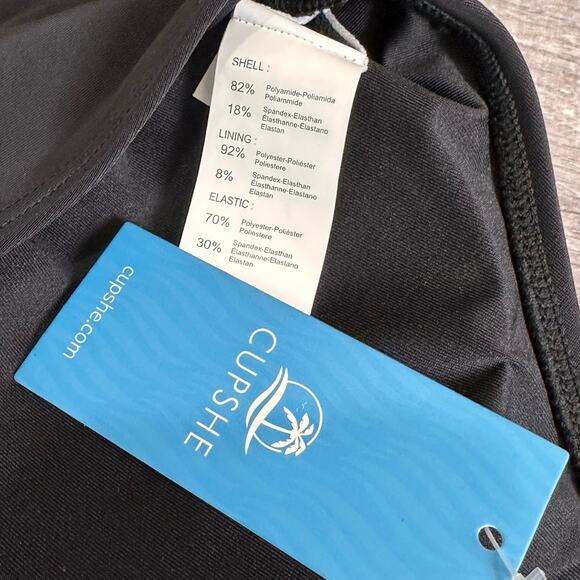 Cupshe Midnight Leopard Halter One Piece Swimsuit NEW Womens M Black V Neck - Picture 7 of 9